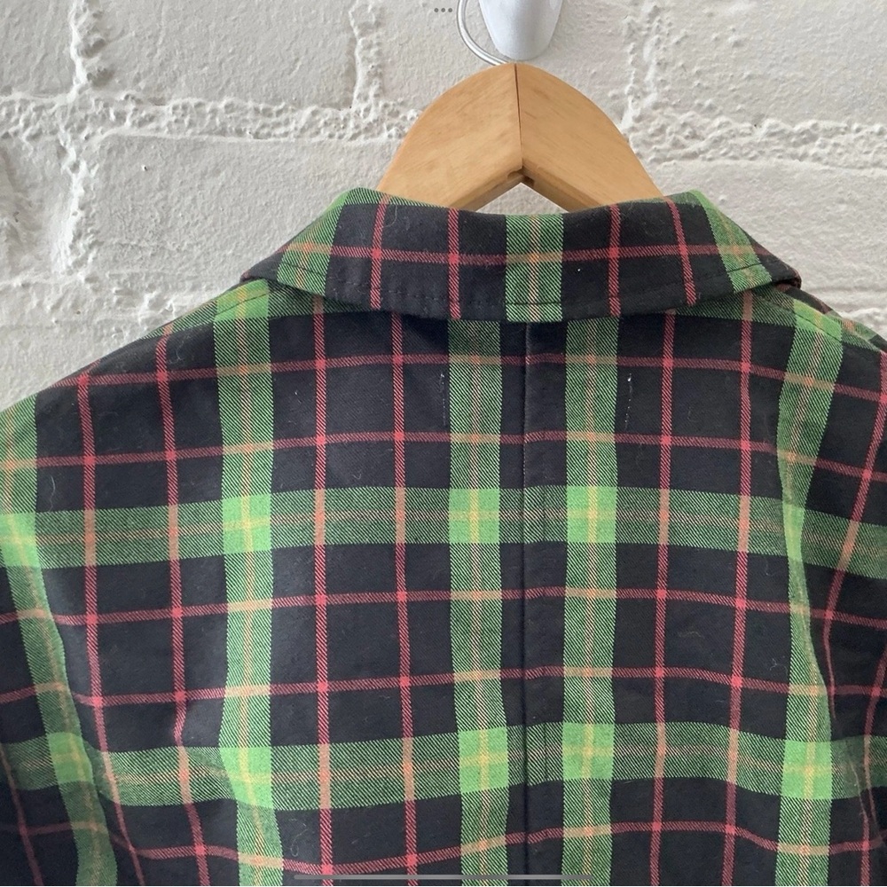 Vintage Y2K Teddy Fresh Cropped Plaid Jacket Zip Up Preppy Retro Grunge Size M - Picture 9 of 13